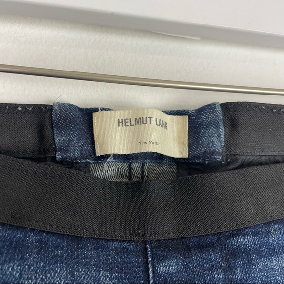 Helmut Lang Jeans Jeggins Size 26 Dark Blue Wash Skinny Jeans Elastic Waist - Picture 2 of 10